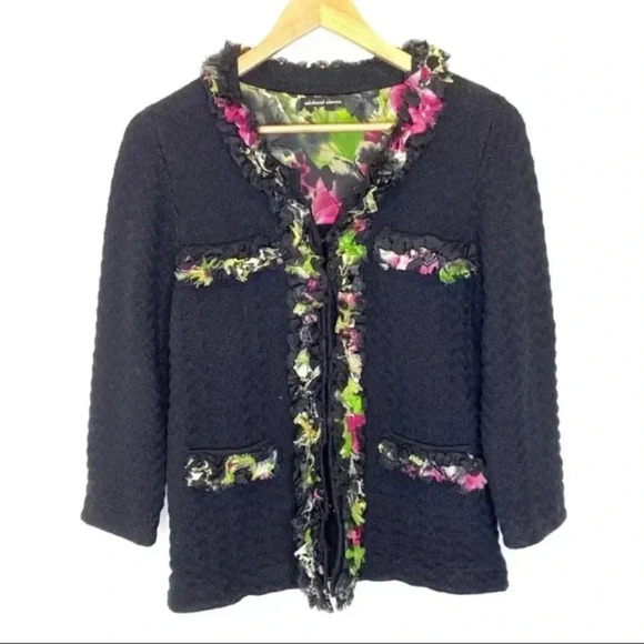 Michael Simon Womens Cotton Blend Cardigan - Picture 1 of 7